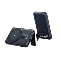 J-TEC JX-10 Magsafe 10000mAh 行動電源 - 黑色 | 附充電線和支架 | 數位螢幕充電等隱藏式顯示 | 香港行貨