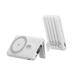 J-TEC JX-10 Magsafe 10000mAh 行動電源 - 白色 | 附充電線和支架 | 數位螢幕充電等隱藏式顯示 | 香港行貨