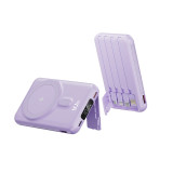 J-TEC JX-10 Magsafe 10000mAh 行動電源 - 紫色 | 附充電線和支架 | 數位螢幕充電等隱藏式顯示 | 香港行貨