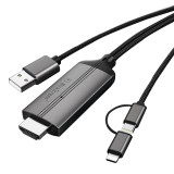 MiraScreen LD36 二合一有線影像轉接器(HDMI to Lightning/Type-C) | 1080P 高清投放 | 香港行貨