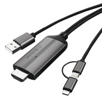 MiraScreen LD36 二合一有線影像轉接器(HDMI to Lightning/Type-C) | 1080P 高清投放 | 香港行貨