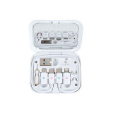 ClueBox x Sanrio 6合1 數據/充電電線套件連鏡盒 - Pompompurin | 含多種介面轉換器 | 兼具化妝鏡與手機支架功能 | 香港行貨