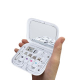 ClueBox x Sanrio 6合1 數據/充電電線套件連鏡盒 - Kuromi | 含多種介面轉換器 | 兼具化妝鏡與手機支架功能 | 香港行貨