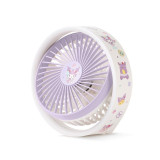 ClueBox x Sanrio CB-HFS5-L1 便攜式桌面風扇燈 - Kuromi | 三檔風速 | 三段亮度燈光 | 配備背部掛鉤 | 香港行貨