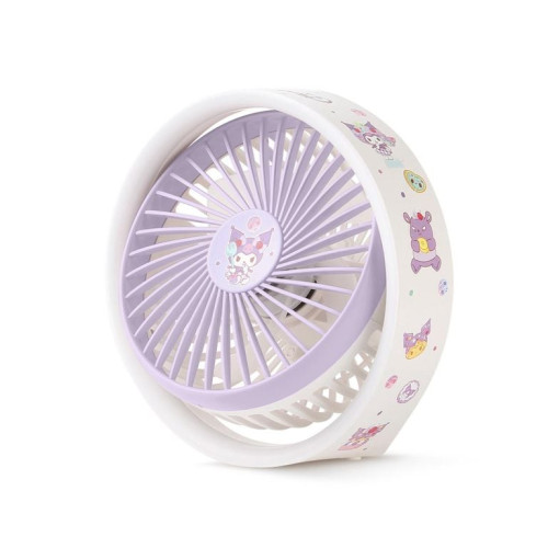 ClueBox x Sanrio CB-HFS5-L1 便攜式桌面風扇燈 - Kuromi | 三檔風速 | 三段亮度燈光 | 配備背部掛鉤 | 香港行貨