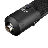 BOYA BY-M1000 大振膜電容收音咪 - 黑色 | 超心形指向性模式 | 3針XLR插頭 | 16dBA信噪比 | 香港行貨