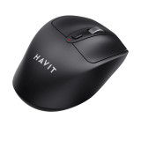 HAVIT MS61WB 2.4Ghz+藍牙雙模滑鼠 - 黑色 | 1200-2000-3200三檔DPI調速 | 輕鬆切換雙連接模式 | 香港行貨