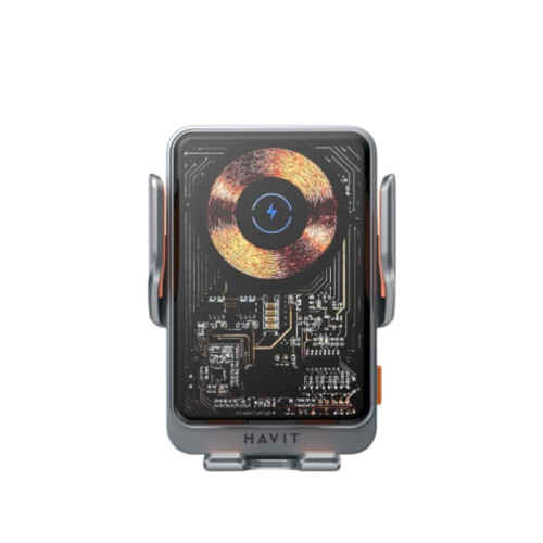 HAVIT W3033 15W QI無線充電支架 - 黑色 | 異物方向 (FOD) 感測器 | 自適應快速充電 | 單手拾取與放置 | 香港行貨