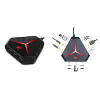 HAVIT H95 8合1 USB 多介面集線器 - 黑色 | 附LED指示燈顯示設備狀態 | 6連接埠設計 | 香港行貨