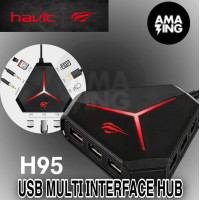 HAVIT H95 8合1 USB 多介面集線器 - 黑色 | 附LED指示燈顯示設備狀態 | 6連接埠設計 | 香港行貨