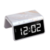 HAVIT W320 6-in-1 多功能電子時鐘 - 雲石白 | 附無線充電架功能 | RGB氣氛燈夜灯 | 床頭櫃收納 | 香港行貨