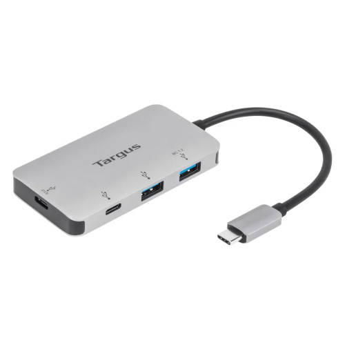 TARGUS ACH228 USB-C 多埠集線器 - 銀色 | 2個USB-A埠+2個USB-C埠 | 支援 PC、MacOS® 等系統 | 香港行貨