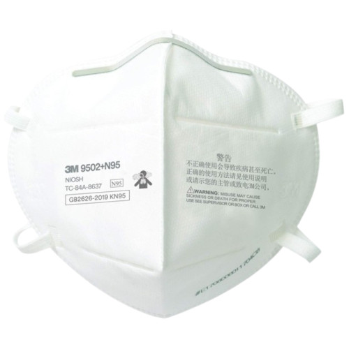 3M™ 9502+ N95 KN95 摺疊式即棄口罩 - 一盒裝(50個) | 獨立包裝 | 下巴處無焊縫設計 | 呼吸阻力小 | 香港行貨