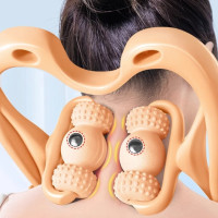 6球滾輪磁珠頸部按摩器 - 橘色 | 仿拇指真人揉捏｜磁珠穴位刺激｜貼合頸部｜便攜放鬆肩頸