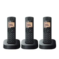 Panasonic KX-TGC313UEB DECT數位室內無線電話 - 黑色 | 三子組 | 1.6 吋背光液晶顯示器 | 50 個來電顯示 | 香港行貨