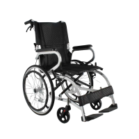 DE100 輕量鋁合金加寬手動摺疊輪椅 | 網面座位 | 前後鎖車功能