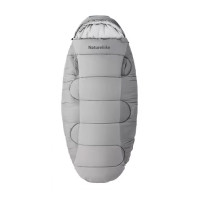 Naturehike CNK2350WS026 加厚防寒蛋形睡袋 - PS400LITE-灰色 | 雙層更保暖 | 雙層錯位絎縫 | U型連帽設計