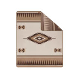 Naturehike 印第安幾何羊毛披毯 (NH20FS036) - 淺卡其-200*150cm | 加厚地攤 | 型格圖案 | 保暖不悶汗