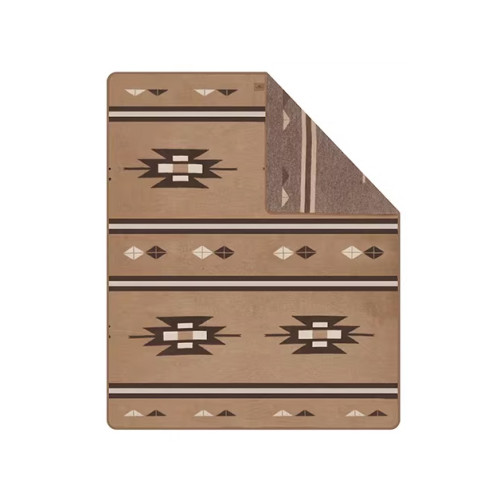 Naturehike 印第安幾何羊毛披毯 (NH20FS036) - 深卡其-200*150cm | 加厚地攤 | 型格圖案 | 保暖不悶汗