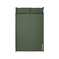 Naturehike D系列 自動充氣睡眠墊(CNK2550WS025) - 雙人款-200*130*6cm-軍綠色(附枕頭) | 無限拼接 | 一卷即收納 | 獨立氣腔枕