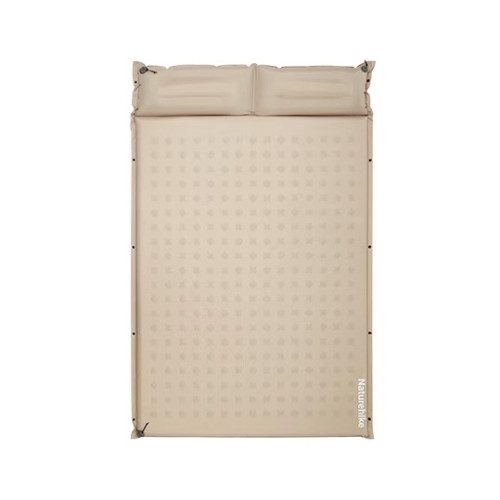 Naturehike D系列 自動充氣睡眠墊(CNK2550WS025) - 雙人款-200*130*3cm-卡其色(附枕頭) | 無限拼接 | 一卷即收納 | 獨立氣腔枕