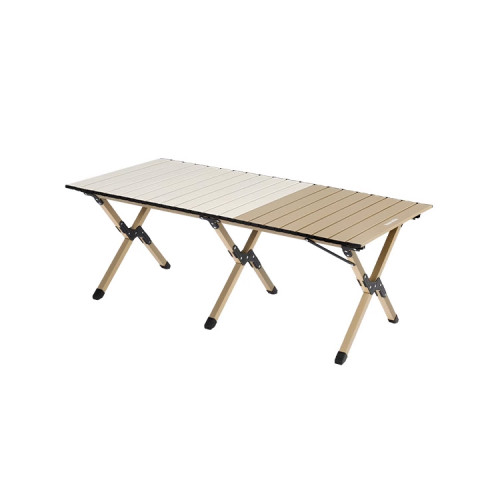 NatureHike Star Jane T01 戶外便攜摺叠蛋捲桌 (CNK2550JJ018) - 卡其拼色-L碼(119*60*44.5cm) | X型穩固支架 | 易清潔桌面