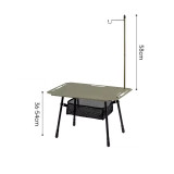 NatureHike Simple star H02 便攜式露營折疊桌 (CNK2450JJ025) - 小號-綠色 | 兩用燈架 | 置物網兜 | 無級調節