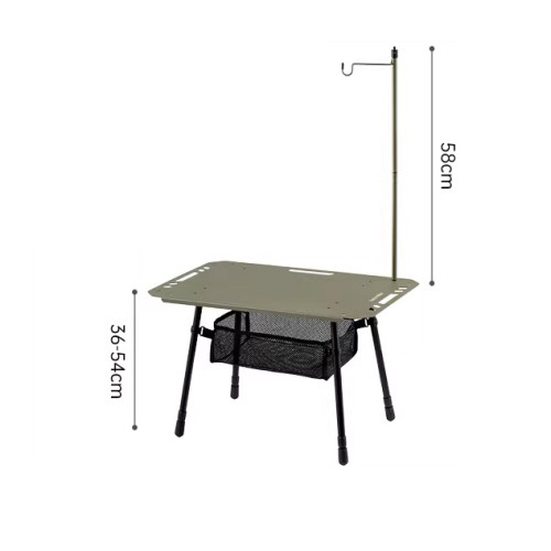 NatureHike Simple star H02 便攜式露營折疊桌 (CNK2450JJ025) - 小號-綠色 | 兩用燈架 | 置物網兜 | 無級調節