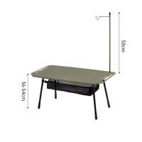 NatureHike Simple star H02 便攜式露營折疊桌 (CNK2450JJ025) - 大號-綠色 | 兩用燈架 | 置物網兜 | 無級調節