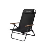 NatureHike 星望 T02 戶外露營折疊可調式躺椅 (CNK2550JJ012) - 深空黑 | 四檔調節 | 拆卸兩用枕 | 60cm高椅背