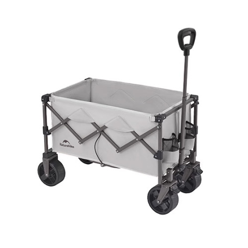 Naturehike 輕盈 · 折疊露營車 (CNK2350JJ012) - 煙灰色-100L | 一鍵伸縮手柄 | 堆叠容量大 | 前輪雙煞設計