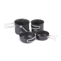 Naturehike 野行 · 戶外露營4合1鋁合金套鍋(NH18T018-G) - 灰色| 娃娃收納 | 三層加強 | 防燙手柄 | 一擦即淨