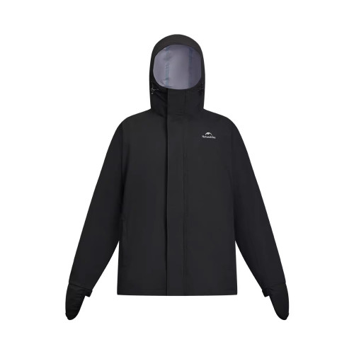 Naturehike 户外彈力防雨外套(CYY2421JA010) - 黑色-XL碼 | 暴雨級防水 | 後背透氣拼接 | 立體風帽