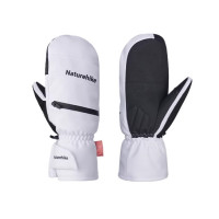 Naturehike 並指滑雪保暖手套(CNK2550FS013) - 白色-L碼 | 杜邦棉保暖層 | 功能分區結構 | 耐磨PVC防滑