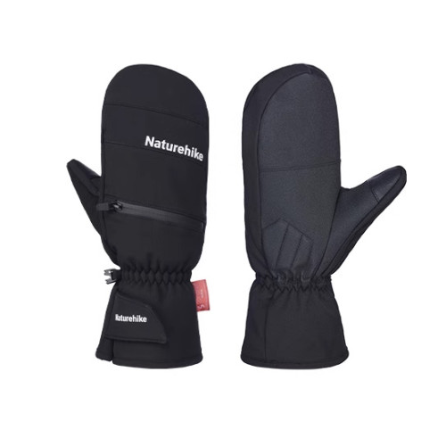 Naturehike 並指滑雪保暖手套(CNK2550FS013) - 黑色-S碼 | 杜邦棉保暖層 | 功能分區結構 | 耐磨PVC防滑