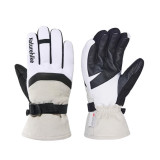 Naturehike 羊皮滑雪保暖手套(CNK2550FS012) - 白色-M碼 | 手掌小羊皮材質 | 指尖導電可觸屏 | 防潑水