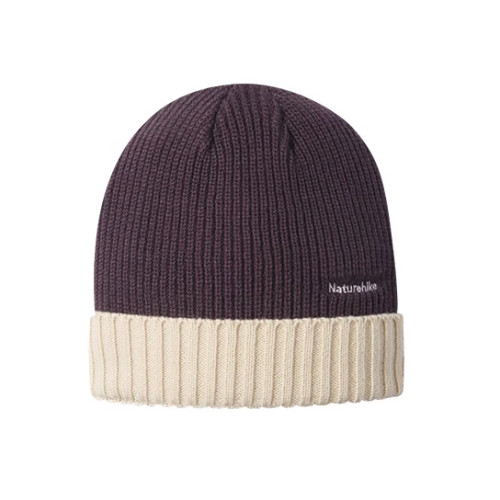 Naturehike 翻邊保暖羊毛針織帽 (CYY2541FS014) - 紫色(均碼) | 高密鎖溫貼敷柔軟 | 遠紅外持久鎖暖