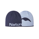 Naturehike 雙面加厚提花針織帽(CYY2541FS016) - 深藍/淺灰藍(均碼) | 一帽兩用正反皆能戴 | 可撕標設計 | 親膚透氣
