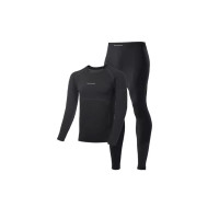 Naturehike 運動速乾保暖底層衣褲套裝(CYY2341GC010) - 黑色XXL碼-男款 | 遠紅外線保暖 | 吸濕排汗