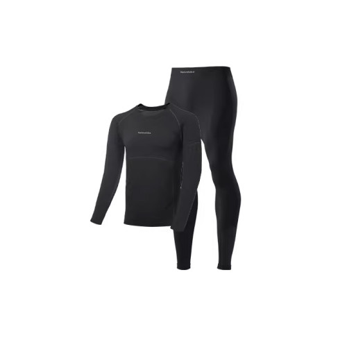 Naturehike 運動速乾保暖底層衣褲套裝(CYY2341GC010) - 黑色XL碼-男款 | 遠紅外線保暖 | 吸濕排汗