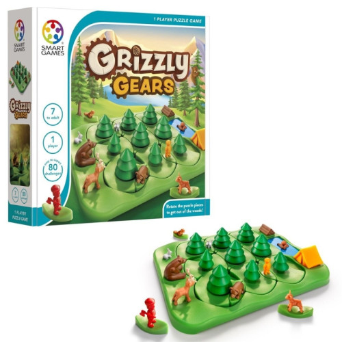 SmartGames SG531 Grizzly Gears 兒童益智游戲 - 迷失森林 | 引導角色玩法 | 培養規劃能力與問題解決力 | 香港行貨