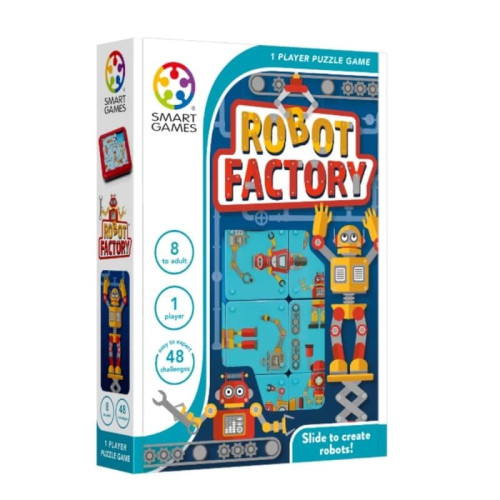SmartGames SG428 兒童益智滑動拼圖 - 機械人工廠 | 圖案與素色雙模式切換 | 訓練空間思維 | 單人獨立闖關 | 香港行貨
