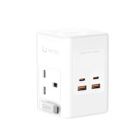 USATISFY GaN Master65W 氮化鎵快充7口迷你拖板 - 白色 | 內置伸縮充電線 | 雙AC孔位 | 香港行貨 USATISFY GaN Master65W 氮化鎵快充7口迷你拖板 - 白色 | 內置伸縮充電線 | 雙AC孔位 | 香港行貨