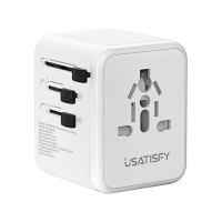 USATISFY 全球旅行雙保險萬用充電插座轉換插頭 - 白色 | 插座安全門設計 | 10A規格保險絲 | 智能匹配電流 | 香港行貨 USATISFY 全球旅行雙保險萬用充電插座轉換插頭 - 白色 | 插座安全門設計 | 10A規格保險絲 | 智能匹配電流 | 香港行貨