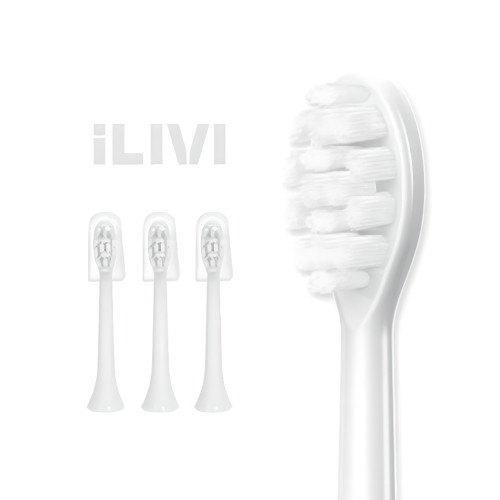 iLIVI IV-001 4D全模式電動智慧牙刷PRO替換刷頭 - 3個裝 | 0.01mm超軟東麗刷毛 | 更深入牙縫清除牙漬 | 香港行貨