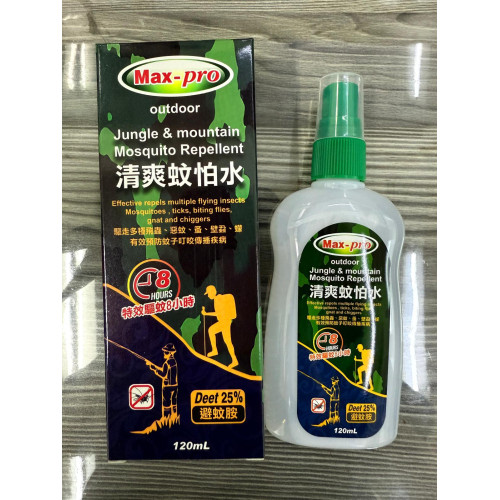 MAX-PRO DEET 清爽蚊怕水 120ml | DEET 25%