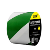 自黏性PVC地板劃線膠帶（綠/白）75mm×22m 車間標線膠帶 警示膠帶11581