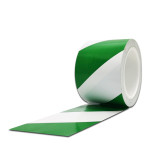 自黏性PVC地板劃線膠帶（綠/白）75mm×22m 車間標線膠帶 警示膠帶11581