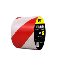 自黏性PVC條紋警告膠帶（紅色/白色）75mm×22m 安全警示膠帶 劃線膠帶14326