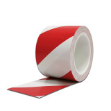 自黏性PVC條紋警告膠帶（紅色/白色）75mm×22m 安全警示膠帶 劃線膠帶14326